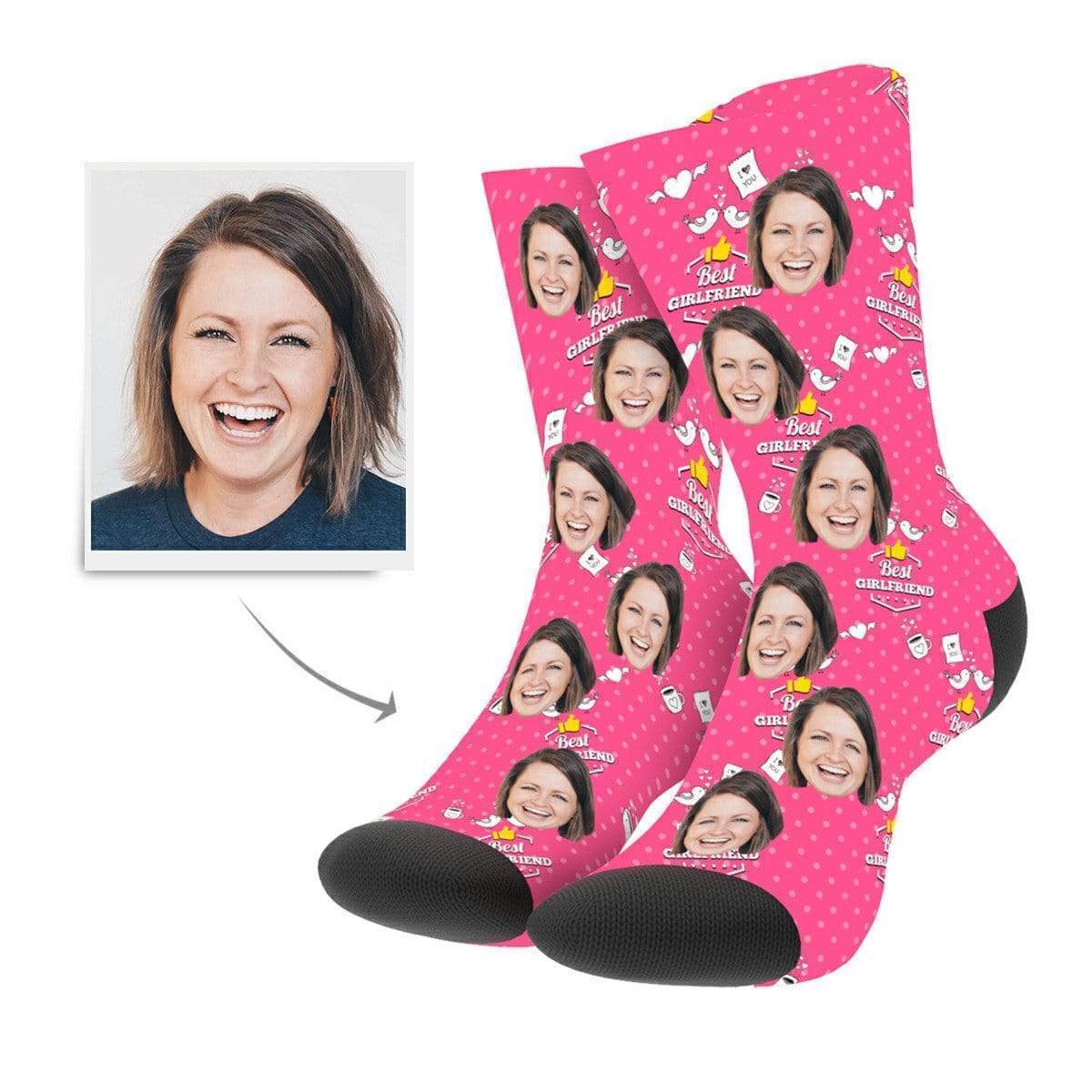 Custom Photo Socks Best Girlfriend Romantic Face Mash Socks