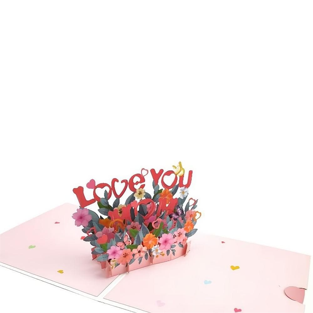 Love Mom Pop Up Box Card Flower 3D Pop Up Greeting Card for Mom - Image 2