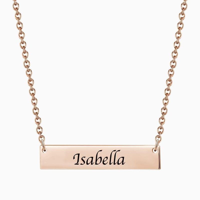 Engraved Bar Necklace Sympathy Gifts For Loss Of Mother