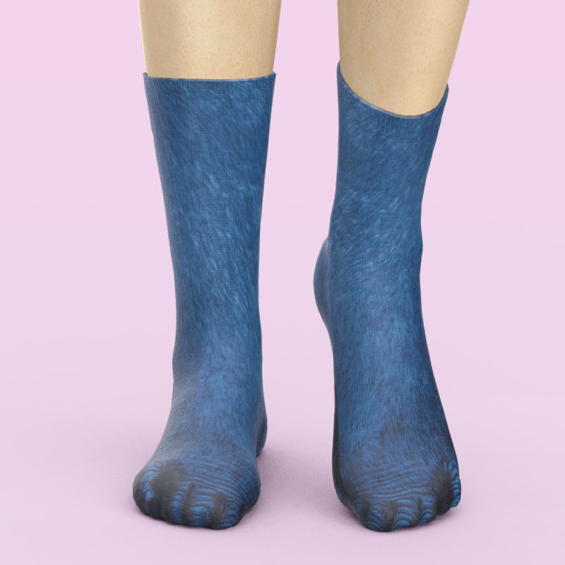 Funny 3D Print Animal Socks Feet Socks Funny Socks Gifts – Grey Orangutan Feet