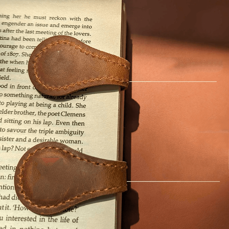 Magnetic Leather Simple Bookmark Motivational Book Marker Clip Gift for Book Lover Readers