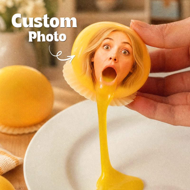 Custom Photo Egg Yolk Squishy Funny Squeeze Toy Gift for Friends