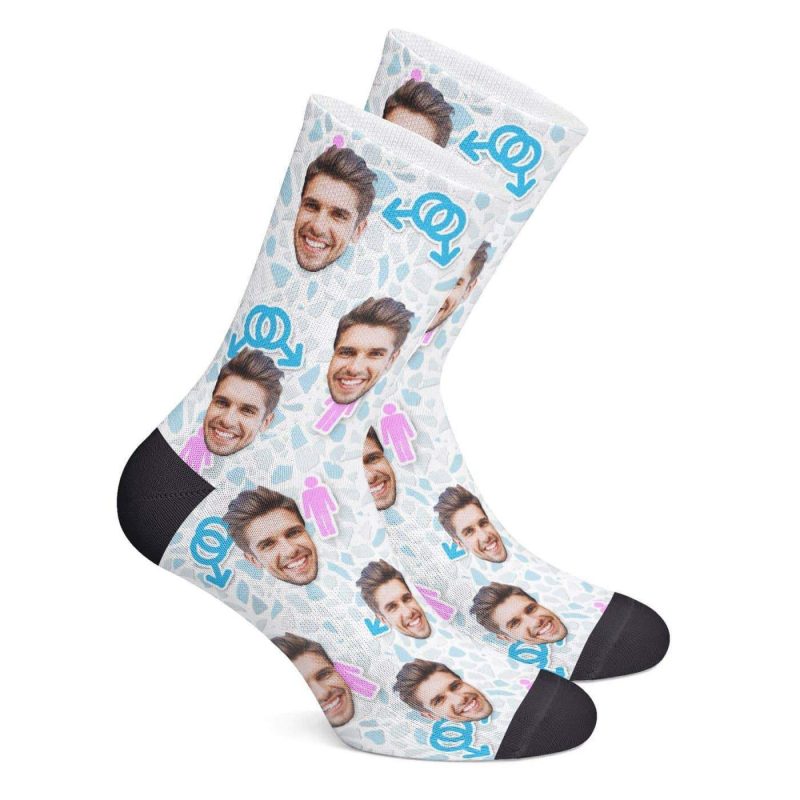 Funny Gift For Men Custom Socks Christmas Gift with His Symbol