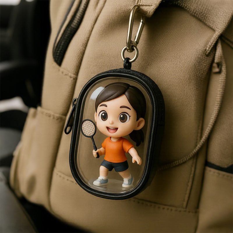 Custom 3D Mini Figure Keychain Personalized Backpack Charm from Photo