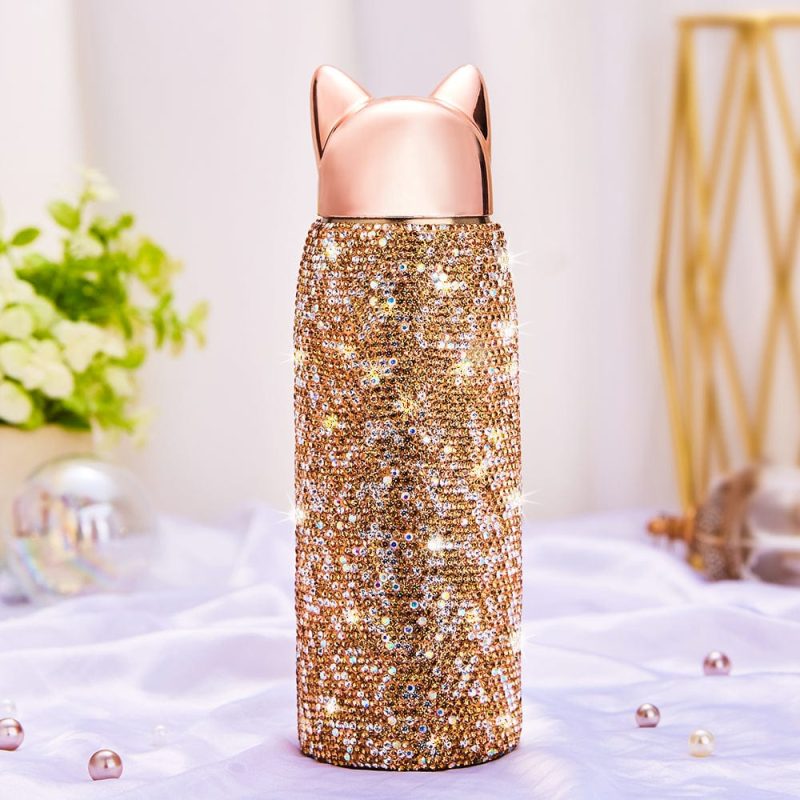 Stylish Bling Tumbler Rhinestone Water Bottle Unique Gift for Friends