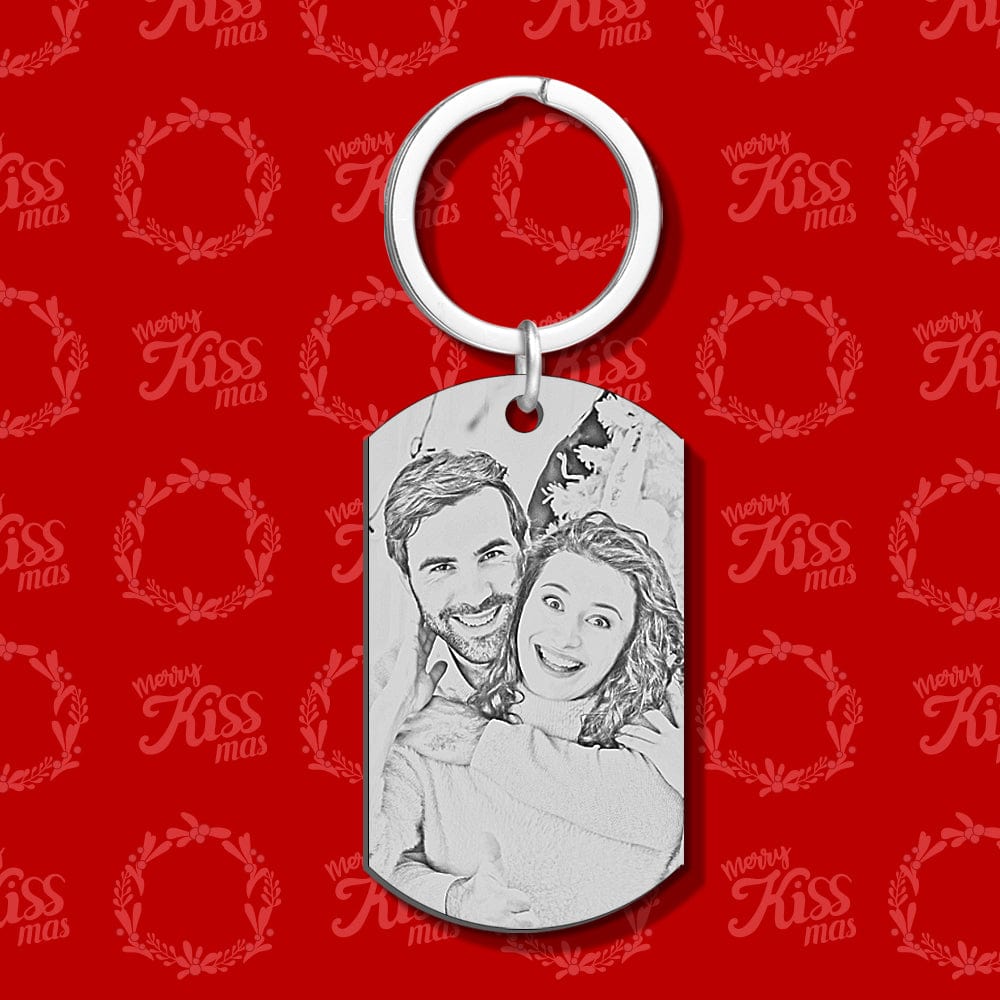 Christmas Gifts Custom Metal Keychain Personalized Photo Keychain with Text