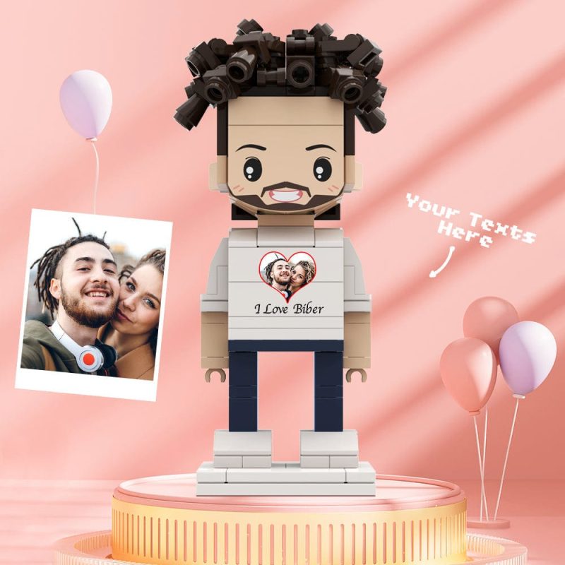 Valentine’s Day Gifts Custom Brick Figures Personlized Photo & Text Brick Figures I LOVE XXX