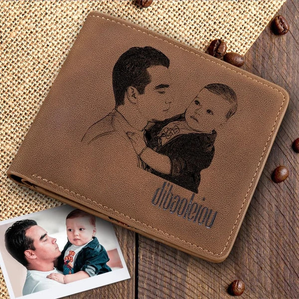 Custom Wallets Personalized Photo Leather Wallets For Dad Father’s Day Gifts