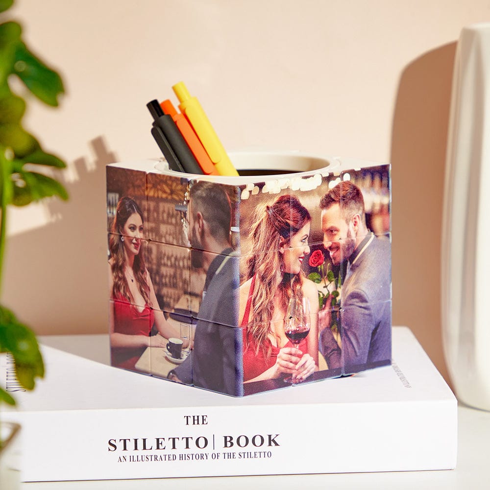Custom Photo Cube Creative Pen Holder Makeup Brush Holder Home Gifts - Image 3