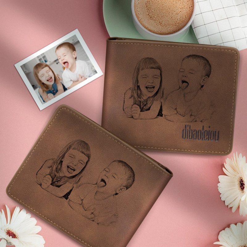 Custom Double-Sided Photo Wallet Personalised Best Gift Choice