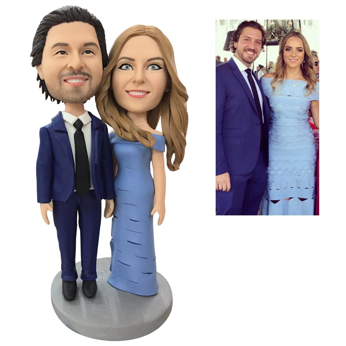 Fully Customizable 2 Poeple Custom Bobblehead With Engraved Text Home Decor - Image 2