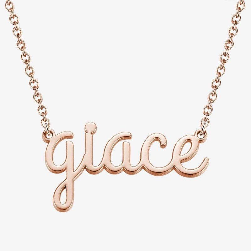 Best Friend Gift Name Necklace Lowercase Letter Necklace