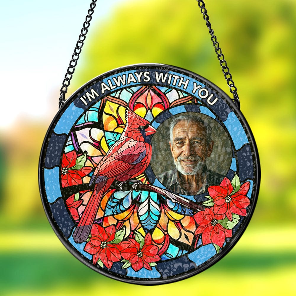Custom Photo Memorial Ornament Personalized Stained Glass Window Suncatcher Sympathy Gift For Family Members - Image 2