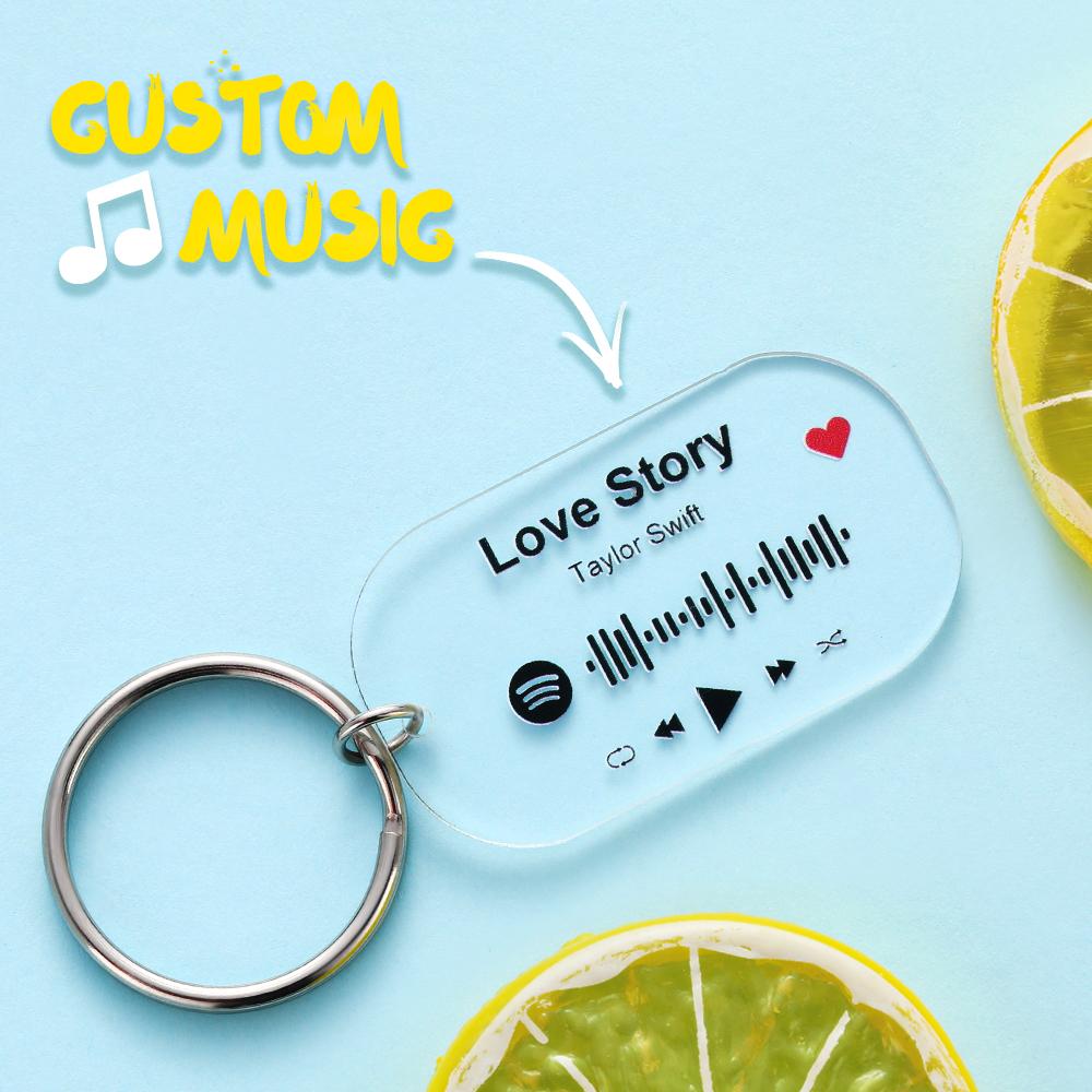 Personalized Music Keychain Spotify Keychain Code Gifts for Boyfriend Blue - Image 2