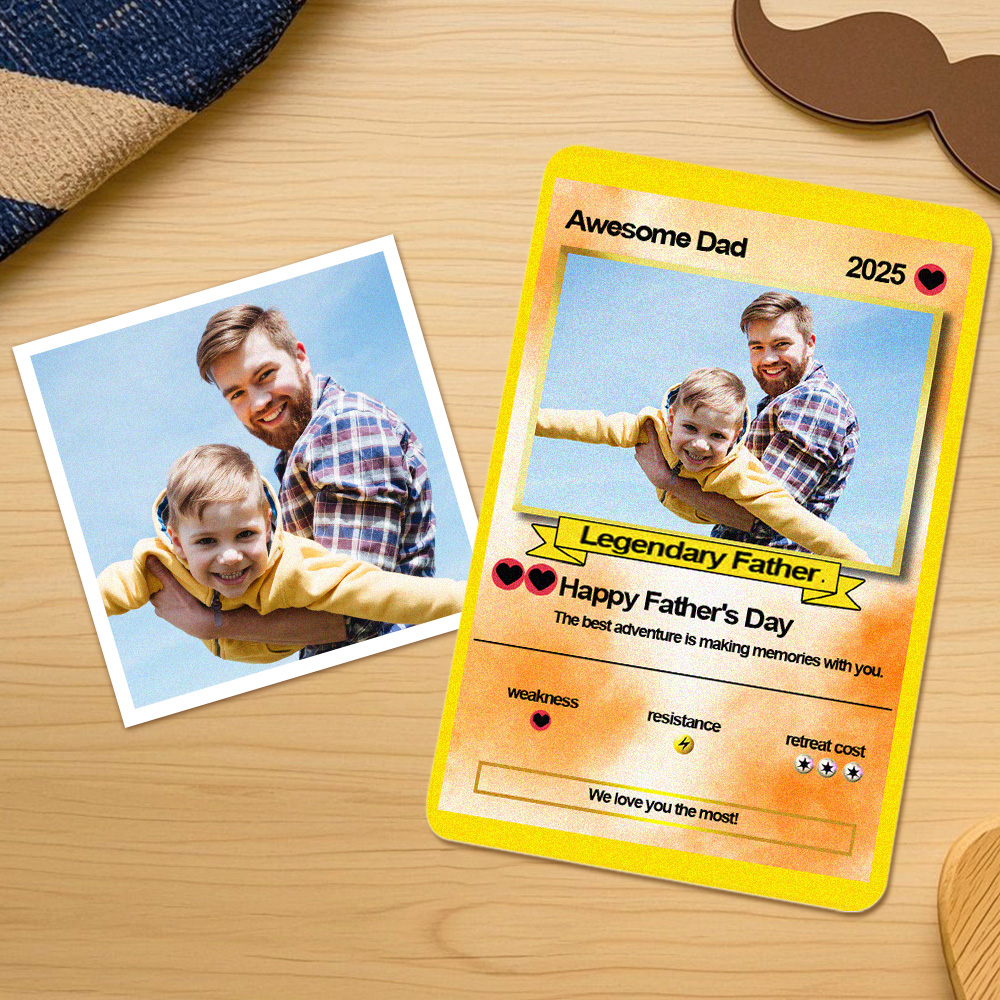 Custom Father's Day Poke Card Personalized Game Inspired Card Gift for Dad Father's Day Keepsake