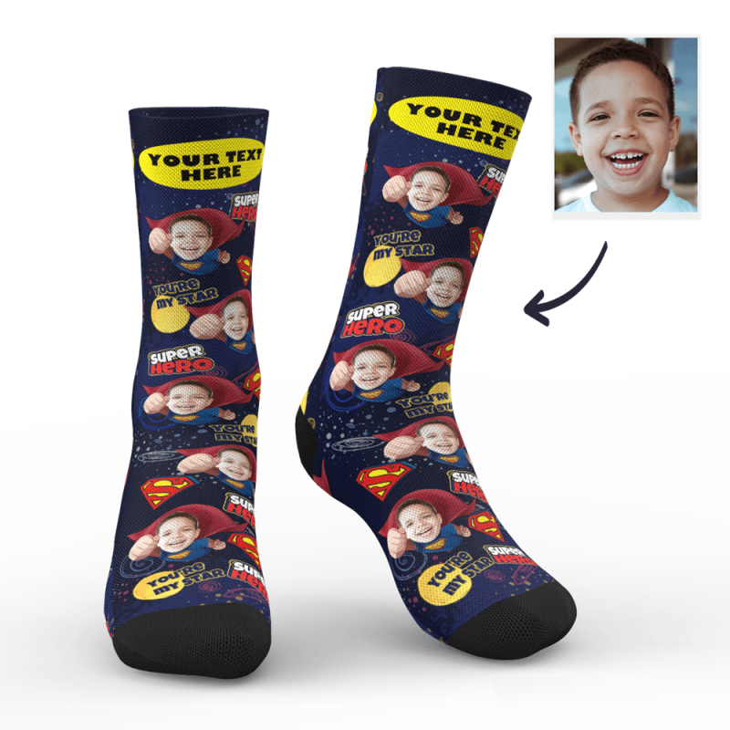 Custom Photo Socks Funny Style Face Mash With Your Text Socks