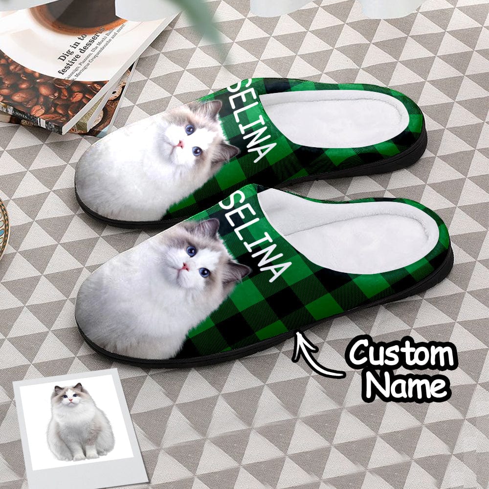 Personalized Christmas Gifts Custom Cotton Slippers Custom your Pet Face - Image 2
