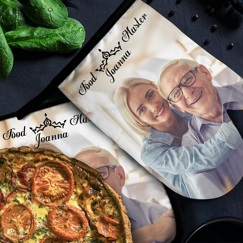 Family Gift Custom Oven Mitts & Pot Holders Set Baking Set Kitchen Gift