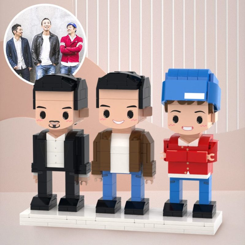 Gifts for Guys 3 People Full Custom Brick Figures Customize Brick Figures Small Particle Block Toys 2023 Christmas Gifts