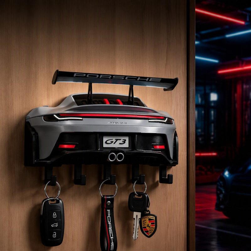 Gt3 Style Rear Wing Key Holder Premium Car Themed Gift For Men Holiday Decor Entryway Organizer 6