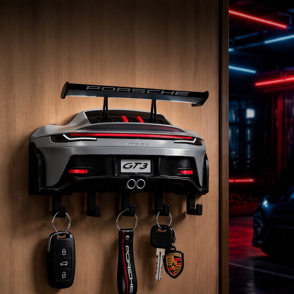 Gt3 Style Rear Wing Key Holder Premium Car Themed Gift For Men Holiday Decor Entryway Organizer 6