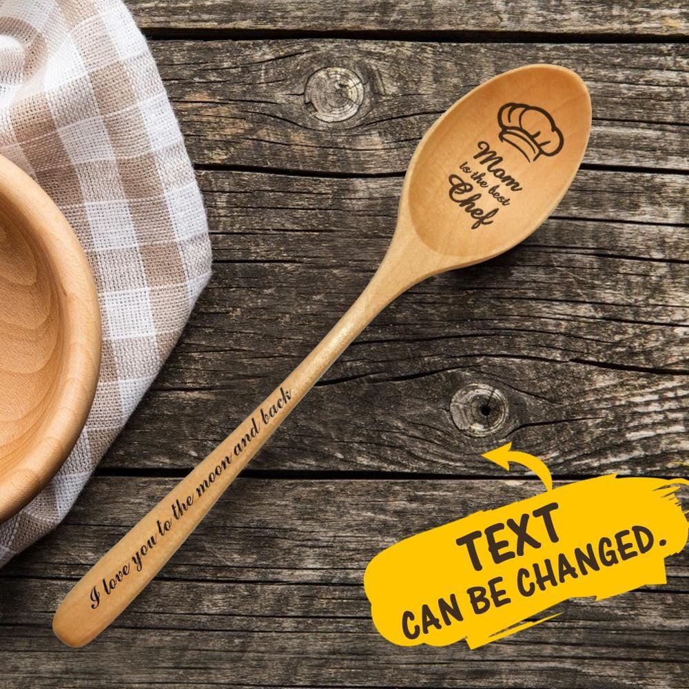 Custom Wooden Spoon Housewarming Gifts for Women Name Engraved Kitchen Utensils