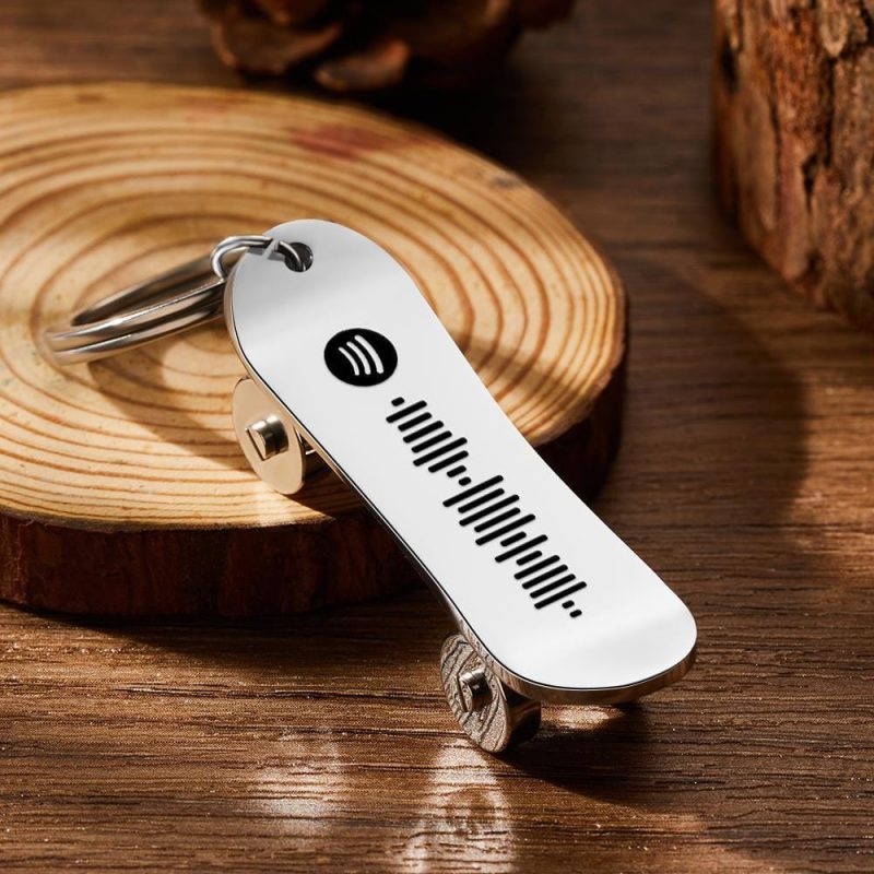 Spotify Code Keychain Skateboard Gifts Valentine’s Day Gifts for Skateboard Lovers