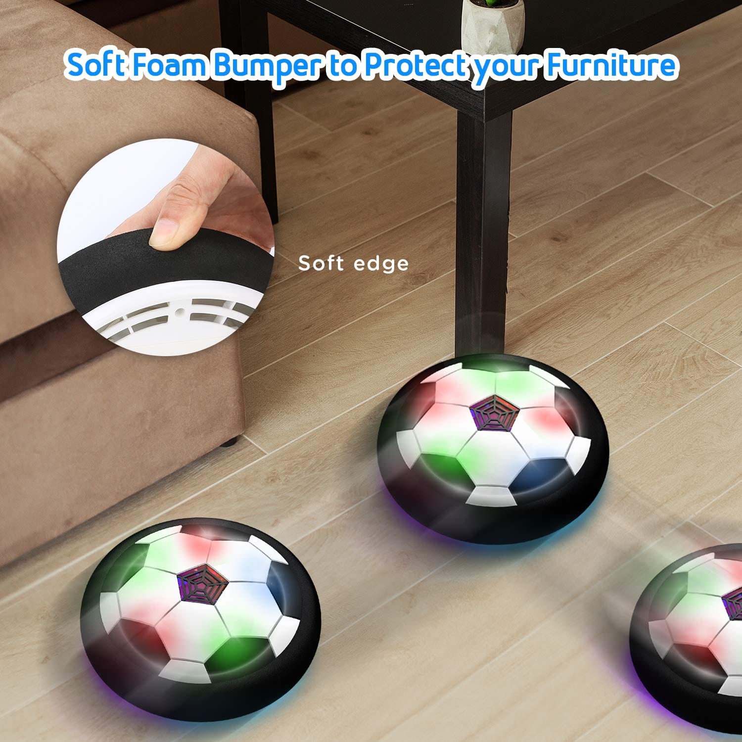 LED Floating Air Power Electronic Football Flash Hover Football Soccer Ball with Music - Image 2