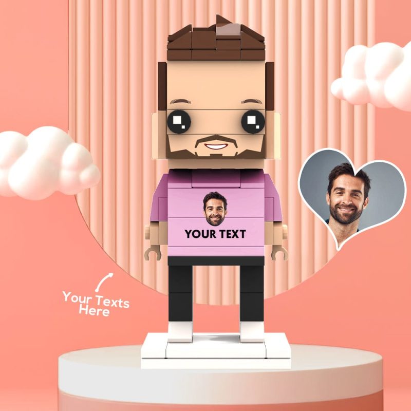 Valentine’s Day Gifts Custom Brick Figures Personlized Face & Text Brick Figures