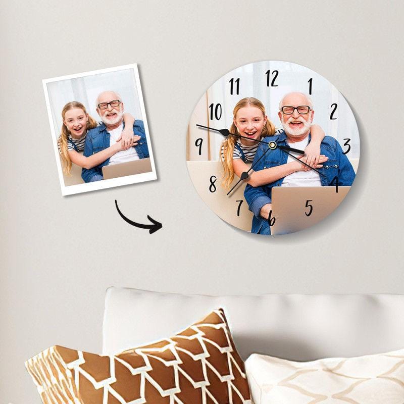 Photo Clock Personalized Gifts For Grandparents 25*25cm