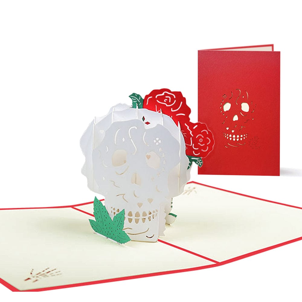 Halloween 3D Pop Up Card Flower Skull Pop Up Greeting Card - Image 2