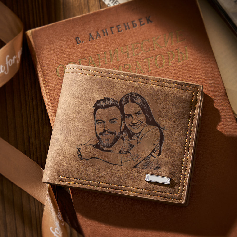 Custom Engraved Photo Wallet Men's Father's Gifts - Image 2