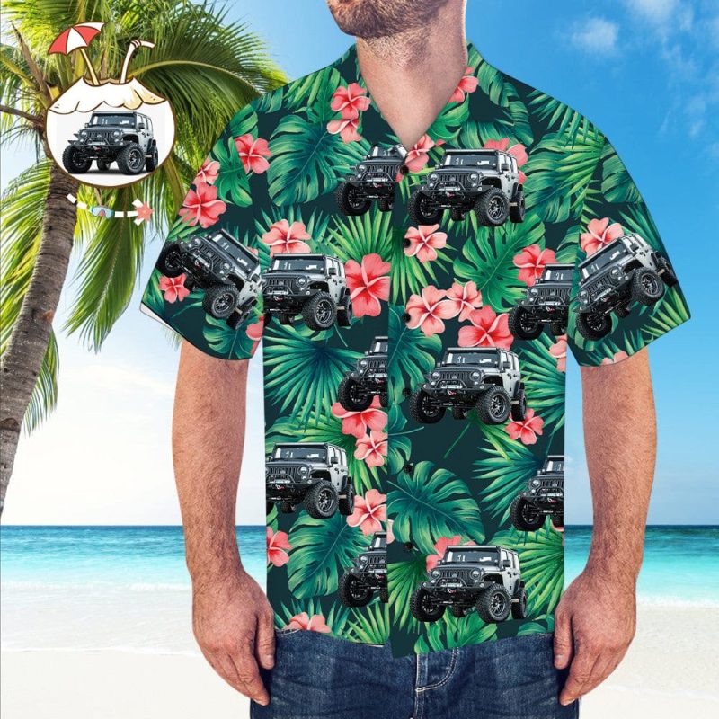 Custom Hawaiian Shirts with Car Birthday Gifts For Him – Flower