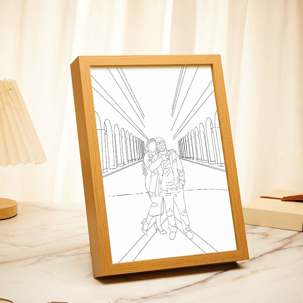 Custom Photo Lamp Personalized Line Art Light Valentine's Gifts for Her - Image 2
