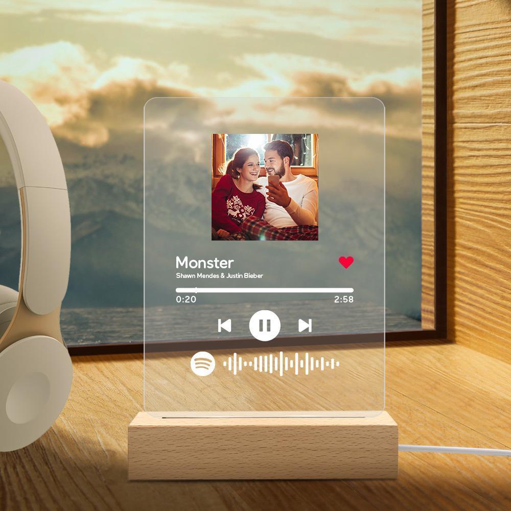 Spotify Plaque Night Lamp With Stand Custom Anniversary Birthday Gift - Image 2