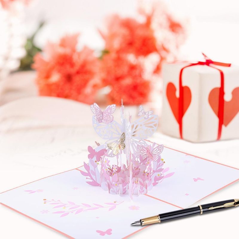 3D Love Card Valentine Cards Valentine’s Day Gifts Card for Couple Butterfly