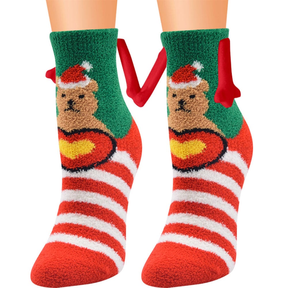 Christmas Couple Socks Magnetic Hand in Hand Socks Couple Christmas Gifts-Elk - Image 2