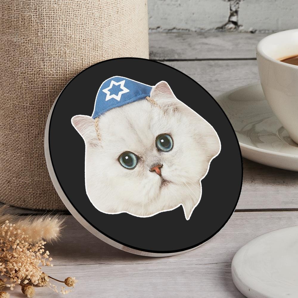 Personalized Coaster Gift For Cat Owner - Round - Image 2