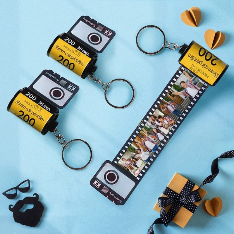 Custom Colorful Camera Roll Keychain Romantic Personalized Back To School Gift