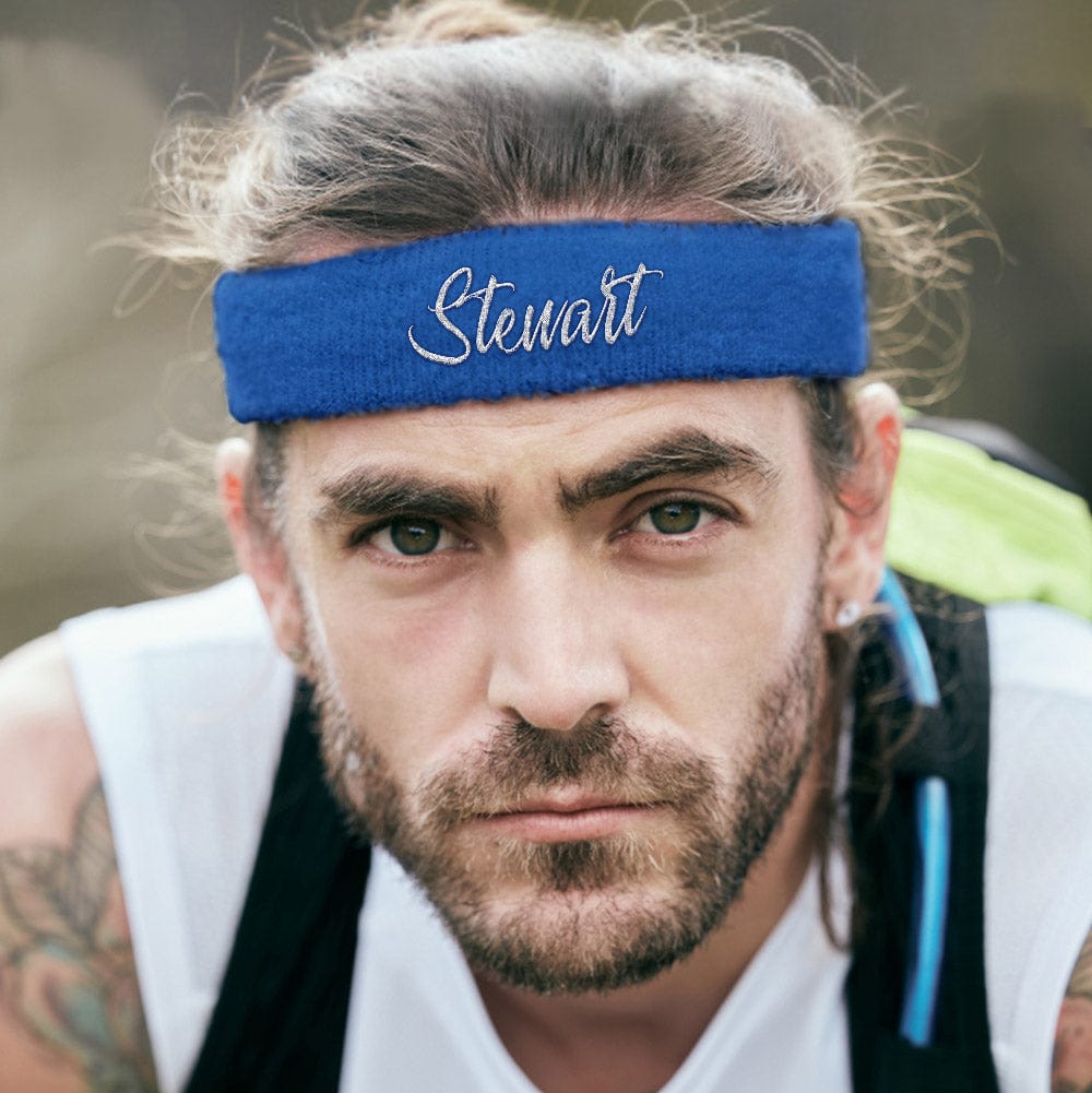 Custom Sports Headband With Name or Text Gift for Him - Image 2