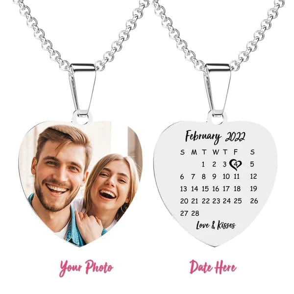 Personalized Photo Engraved Necklace with Engraving Wedding Gift-Color Printing