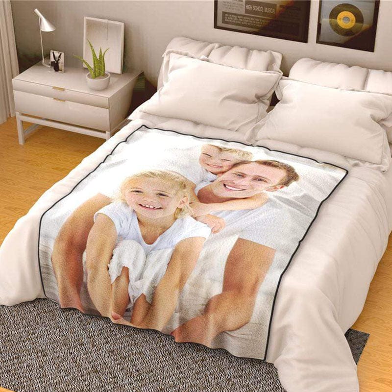 Personalized Photo Fleece Blanket for Family Unique Gifts