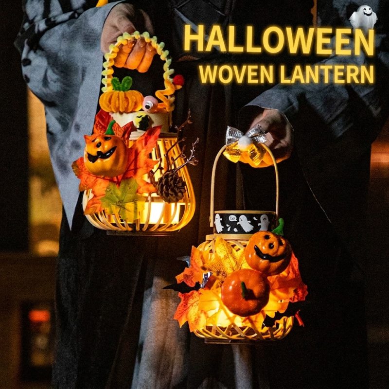 Halloween DIY Pumpkin Candle Light Decoration DIY Craft Kit For Kids Scene Decor Light-Up Handheld Prop