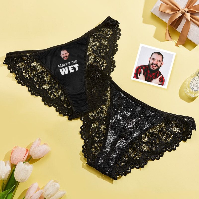 Custom Face Ring Linked Panty Makes Me Wet Personalized Photo Thong Panties Valentine’s Day Gift