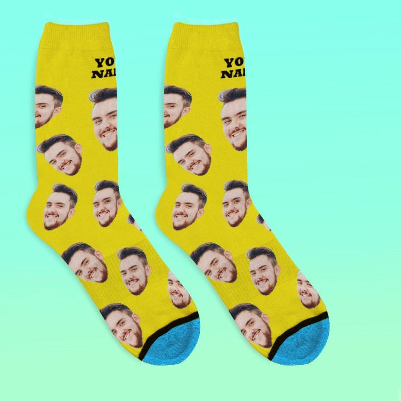 Father’s Day Socks Custom Face Socks 3D Digital Printed Socks Add Pictures and Name – Your Face