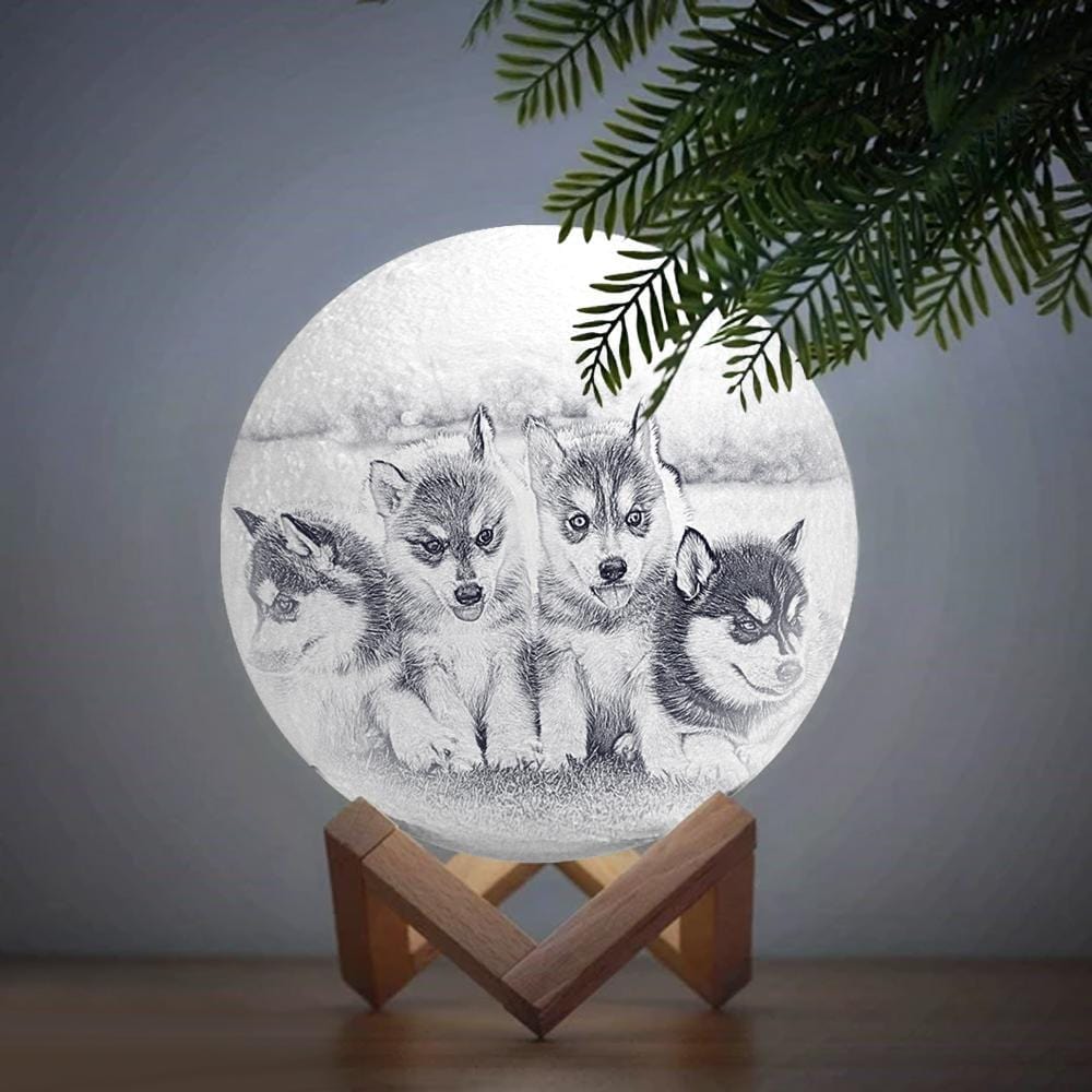 Pet Sympathy Gift Custom Moon Lamp - Touch Two Colors - Image 2