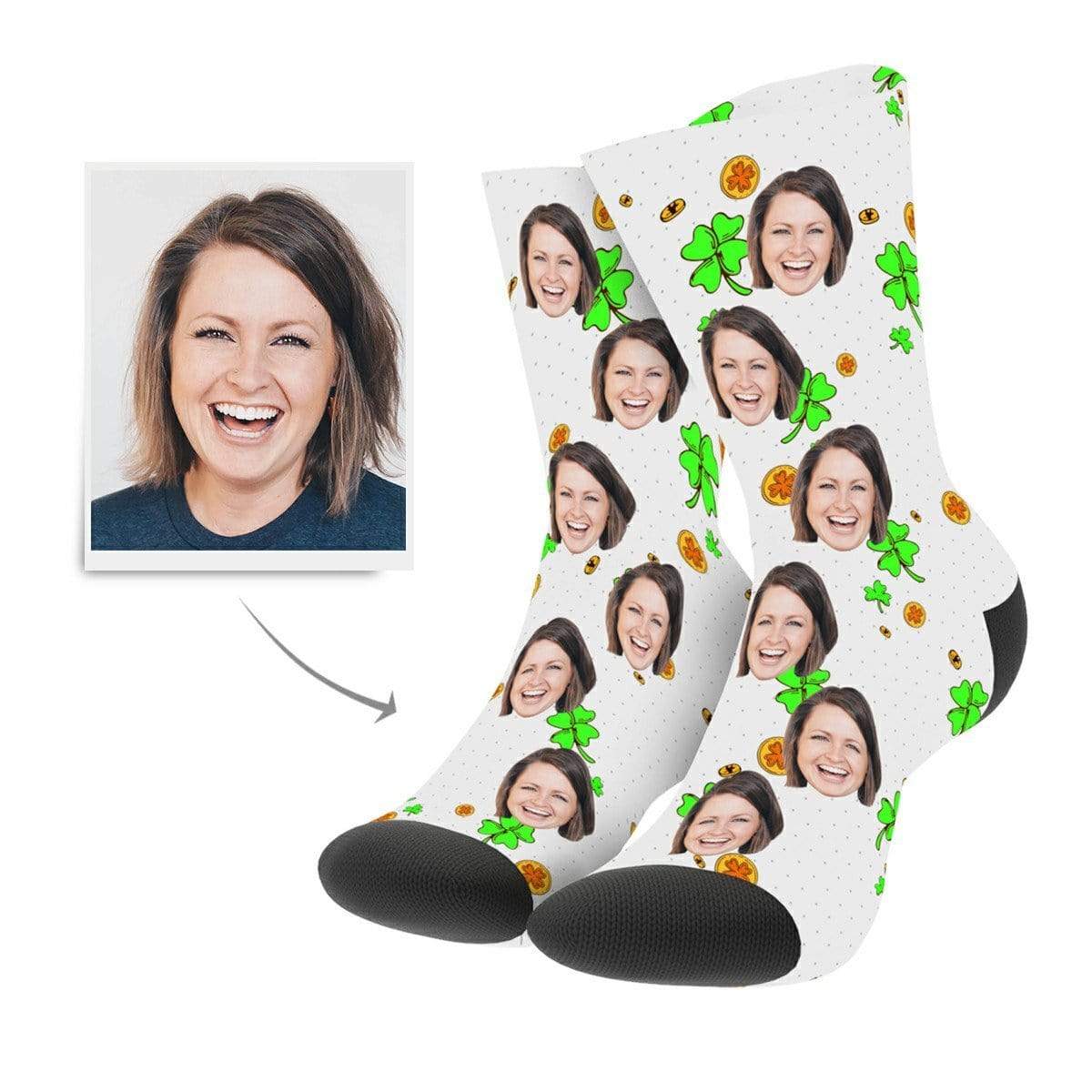 Custom Socks with Lucky Clover St. Patrick's Day Gift