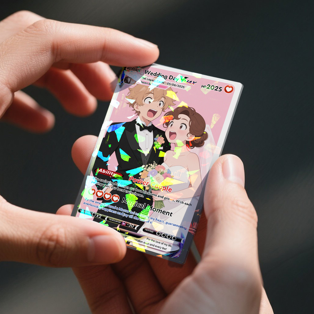 Personalized Poke Card Customize Anime Acrylic Card for Couple Legendary Card Ornament Anniversary GiftUS - Image 2