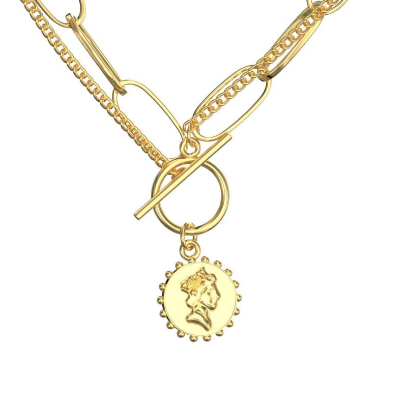 Double Layer Necklace Sunflower Pendant Necklace Gifts for Woman