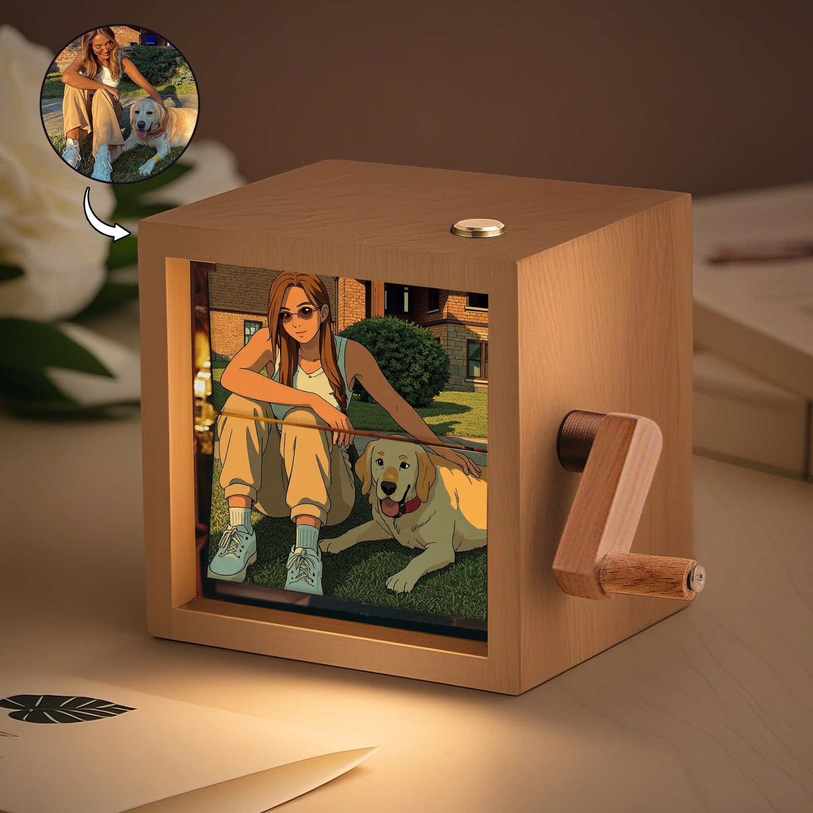 Custom Gibli Style Flipbook Frame Animation Machine Mechanical Hand-cranked Photo Album - Image 2